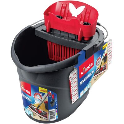 Vileda Revolution Mopp- und Eimersystem, Reinigungsutensil, Rot, Weiss, Schwarz, Grau Vileda Revolution Mopp- und Eimersystem, Reinigungsutensil, Rot, Weiss, Schwarz, Grau