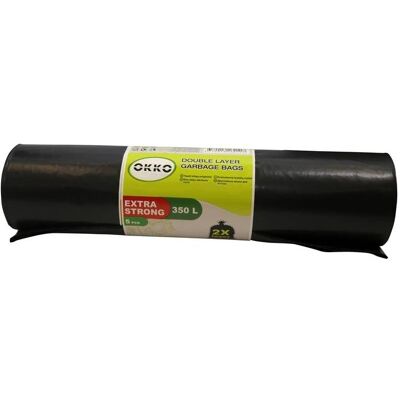 Okko GARBAGE BAGS 2LAYER 350L 5PCS, Abfallsack, Schwarz Okko GARBAGE BAGS 2LAYER 350L 5PCS, Abfallsack, Schwarz