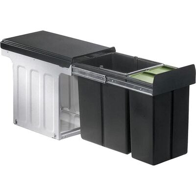 Wesco Bio Double Master 25,4 x 32 x cm, Abfalleimer, Schwarz, Grau Wesco Bio Double Master 25,4 x 32 x cm, Abfalleimer, Schwarz, Grau