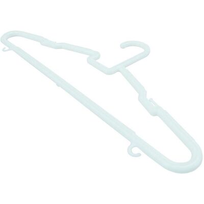 Plastiken, Kleiderbügel, Packung mit 3 weissen Kleiderbügeln 42x1,2x19cm (3x) Plastiken, Kleiderbügel, Packung mit 3 weissen Kleiderbügeln 42x1,2x19cm (3x)