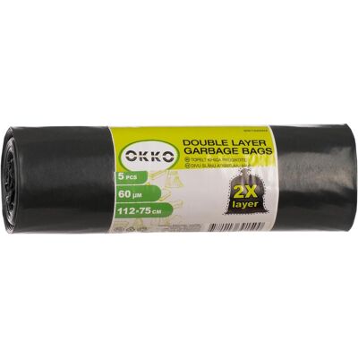 Okko WASTE BAGS GREEN/BLACK 100L 5PCS 60MY, Abfallsack, Mehrfarbig, Grün, Schwarz Okko WASTE BAGS GREEN/BLACK 100L 5PCS 60MY, Abfallsack, Mehrfarbig, Grün, Schwarz
