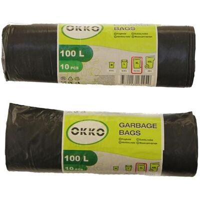 Okko GARBAGE BAGS 100L 10PCS, Abfallsack, Schwarz Okko GARBAGE BAGS 100L 10PCS, Abfallsack, Schwarz