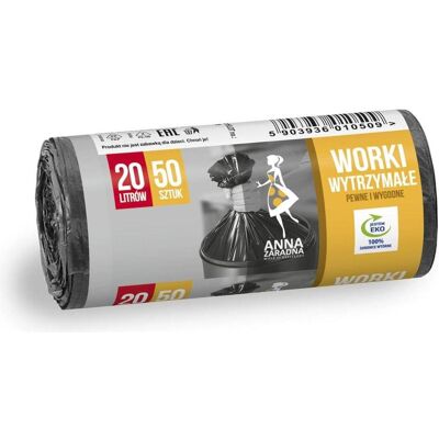Anna Zaradna Müllsäcke, langlebig, schwarz - 20 l, Abfallsack, Schwarz Anna Zaradna Müllsäcke, langlebig, schwarz - 20 l, Abfallsack, Schwarz
