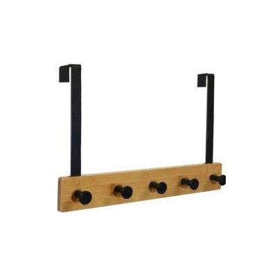 Unilux Türhakenhalter - Schwarz, Bambus, Stahl, 5 Haken Unilux Türhakenhalter - Schwarz, Bambus, Stahl, 5 Haken