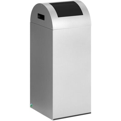 VAR Stahl-Recyclingbehälter - 60L, Silber, Automatischer Deckel, Mülltrennung VAR Stahl-Recyclingbehälter - 60L, Silber, Automatischer Deckel, Mülltrennung