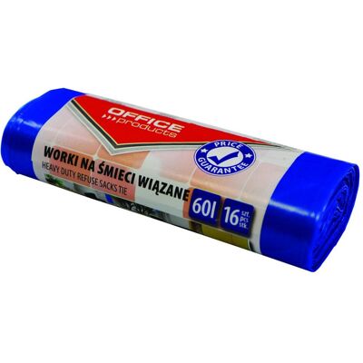 Office Products Müllbeutel, zugebunden,, premium (ldhd), 60 l, 16 stück, blau, Abfallsack, Blau Office Products Müllbeutel, zugebunden,, premium (ldhd), 60 l, 16 stück, blau, Abfallsack, Blau