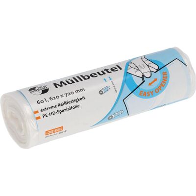 Neutralware Müllsack 62 x 72 cm (B x H) 6µm 60l transparent 50 St./Pack., Abfallsack, Transparent Neutralware Müllsack 62 x 72 cm (B x H) 6µm 60l transparent 50 St./Pack., Abfallsack, Transparent