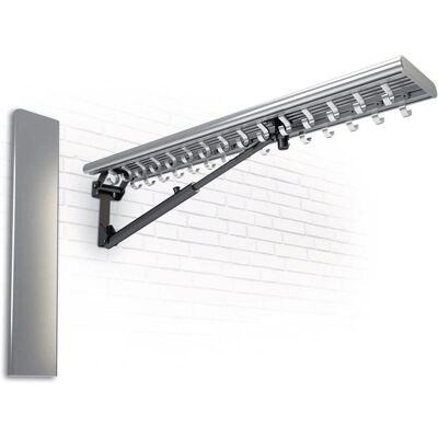 NoName, Kleiderhaken + Wandgarderobe, Klappgarderobe Alu.F1 naturf.30 Mantelh.L.1650mm Hakenabstand 100mm NoName, Kleiderhaken + Wandgarderobe, Klappgarderobe Alu.F1 naturf.30 Mantelh.L.1650mm Hakenabstand 100mm