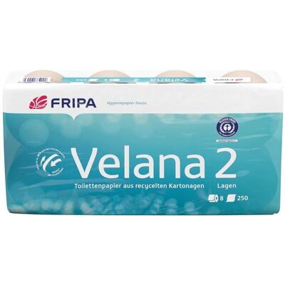 Fripa, Toilettenpapier, Toilettenpapier Velana 2-lagig Recyclingpapier, 8 Rollen (8 Stk.) Fripa, Toilettenpapier, Toilettenpapier Velana 2-lagig Recyclingpapier, 8 Rollen (8 Stk.)
