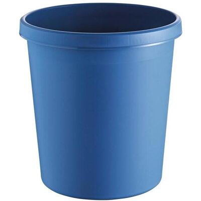 Helit Papierkorb 18 l H331xØ315 mm mit Griffrand Kunststoff blau, Abfalleimer, Blau Helit Papierkorb 18 l H331xØ315 mm mit Griffrand Kunststoff blau, Abfalleimer, Blau