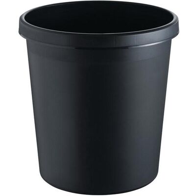 Helit Papierkorb 18 l H331xØ315 mm mit Griffrand Kunststoff schwarz, Abfalleimer, Schwarz Helit Papierkorb 18 l H331xØ315 mm mit Griffrand Kunststoff schwarz, Abfalleimer, Schwarz