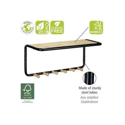 Wenko, Kleiderhaken + Wandgarderobe, Wandgarderobe Mod. Loft aus Stahlrohr und FSC-zertifiziertem Bambus Wenko, Kleiderhaken + Wandgarderobe, Wandgarderobe Mod. Loft aus Stahlrohr und FSC-zertifiziertem Bambus