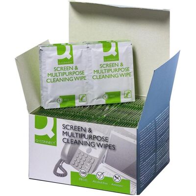 Q-Connect, Reinigung PC + Peripherie, Mehrzweck Reinigungstücher einzeln verpackt (100x) Q-Connect, Reinigung PC + Peripherie, Mehrzweck Reinigungstücher einzeln verpackt (100x)
