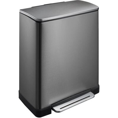 EKO Mülltrennsystem E-Cube Recycling 28 plus 18 L schwarz mit extra breitem Pedal, gedämpftem Decke, Abfalleimer, Silber EKO Mülltrennsystem E-Cube Recycling 28 plus 18 L schwarz mit extra breitem Pedal, gedämpftem Decke, Abfalleimer, Silber