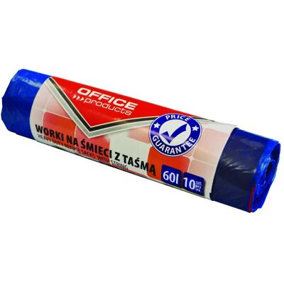 Office Products Müllbeutel mit kordelzug, premium (ldhd), 60 l, 10 stück, blau, Abfallsack, Blau Office Products Müllbeutel mit kordelzug, premium (ldhd), 60 l, 10 stück, blau, Abfallsack, Blau