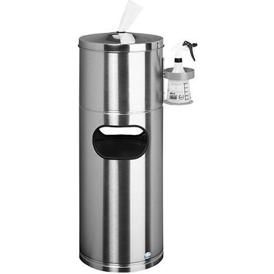 VAR Desinfektionsstation Edelstahl 350x460x900mm, Abfalleimer, Silber VAR Desinfektionsstation Edelstahl 350x460x900mm, Abfalleimer, Silber