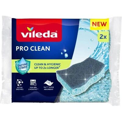 Vileda Viskosescheuer mit Enzymen Pro Clean 2 Stück., Reinigungsutensil, Blau, Grau Vileda Viskosescheuer mit Enzymen Pro Clean 2 Stück., Reinigungsutensil, Blau, Grau