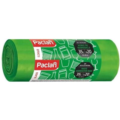 Paclan Wertstoffsack für Glas 35l 20 Stk. grün, Abfallsack, Grün Paclan Wertstoffsack für Glas 35l 20 Stk. grün, Abfallsack, Grün