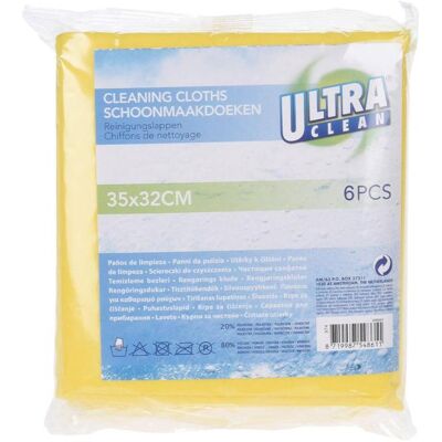 Ultra Clean Reinigungslappen 6st 35x32cm, Reinigungsutensil, Gelb Ultra Clean Reinigungslappen 6st 35x32cm, Reinigungsutensil, Gelb