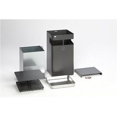 VAR, Aschenbecher, Abfall/Ascher, mit Dach, Volumen 72 l, eisenglimmer VAR, Aschenbecher, Abfall/Ascher, mit Dach, Volumen 72 l, eisenglimmer