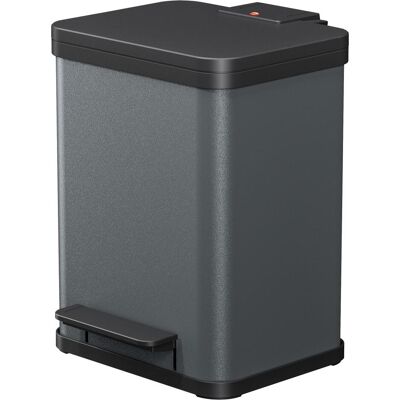 Hailo Öko duo Plus M, Tret-Mülleimer, 2x9, Dunkelgrau, matt, Abfalleimer, Grau Hailo Öko duo Plus M, Tret-Mülleimer, 2x9, Dunkelgrau, matt, Abfalleimer, Grau