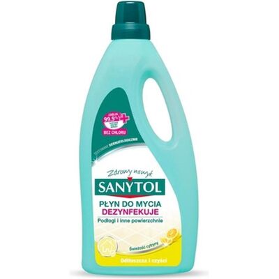 Sanytol, Bodylotion, 1. Płyn czyszczący i dezynfekujący podłogi i inne powierzchnie cytryna i liście oliwy 1 l (Körperlotion, 1000 ml) Sanytol, Bodylotion, 1. Płyn czyszczący i dezynfekujący podłogi i inne powierzchnie cytryna i liście oliwy 1 l (Körperlotion, 1000 ml)