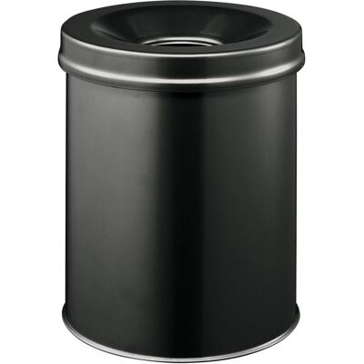 Durable Papierkorb SAFE rund schwarz, Höhe: 357 mm, Ausführung: Flammenlöschkopf, Volumen: 15 Liter, Abfalleimer, Schwarz Durable Papierkorb SAFE rund schwarz, Höhe: 357 mm, Ausführung: Flammenlöschkopf, Volumen: 15 Liter, Abfalleimer, Schwarz