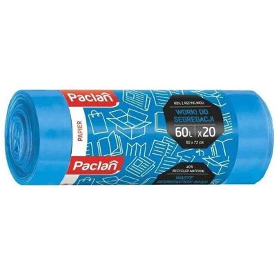 Paclan Papier-Abfallsack 60l 20 Stk. blau, Abfallsack, Blau Paclan Papier-Abfallsack 60l 20 Stk. blau, Abfallsack, Blau