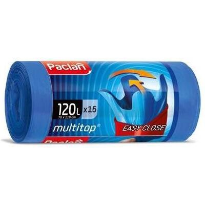 Paclan BIN BANGS MULTITOP120L15PCS134900, Abfallsack, Blau Paclan BIN BANGS MULTITOP120L15PCS134900, Abfallsack, Blau