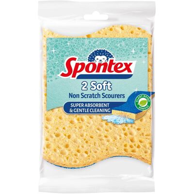 Spontex SCOURERS SOFT 11X7X2.5CM CELLULOSE 2PCE, Reinigungsutensil, Blau, Mehrfarbig, Gelb Spontex SCOURERS SOFT 11X7X2.5CM CELLULOSE 2PCE, Reinigungsutensil, Blau, Mehrfarbig, Gelb
