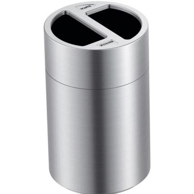 ReinigungsBerater Grossvolumiger Recycling-Mülleimer 2 x 60 L Aluminium Recycling Behälter mit 2 Kunststoffinneneimern, Abfalleimer ReinigungsBerater Grossvolumiger Recycling-Mülleimer 2 x 60 L Aluminium Recycling Behälter mit 2 Kunststoffinneneimern, Abfalleimer
