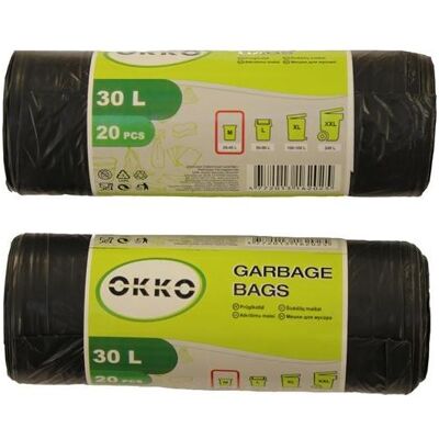 Okko GARBAGE BAGS 30L 20PCS, Abfallsack, Schwarz Okko GARBAGE BAGS 30L 20PCS, Abfallsack, Schwarz