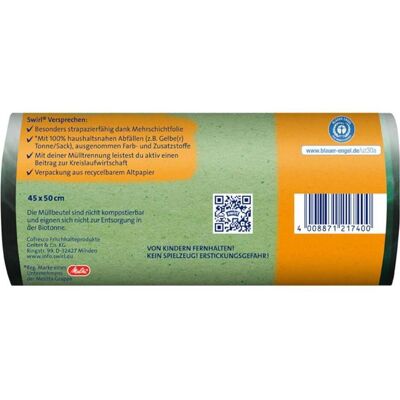 8x Swirl Müllbeutel Öko Zugband 20l 18er, Lebensmittelverpackung, Schwarz 8x Swirl Müllbeutel Öko Zugband 20l 18er, Lebensmittelverpackung, Schwarz