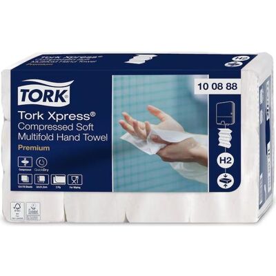 Tork Xpress komprimierte Multifold-Papierhandtücher, Haushaltspapier, Weiss Tork Xpress komprimierte Multifold-Papierhandtücher, Haushaltspapier, Weiss