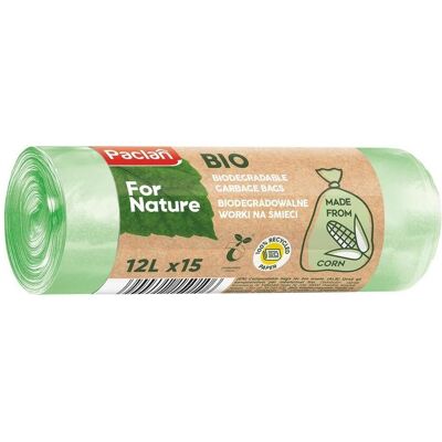 Paclan Bio-Abfallbeutel aus Mais von 12l 15 Stück, Abfallsack Paclan Bio-Abfallbeutel aus Mais von 12l 15 Stück, Abfallsack