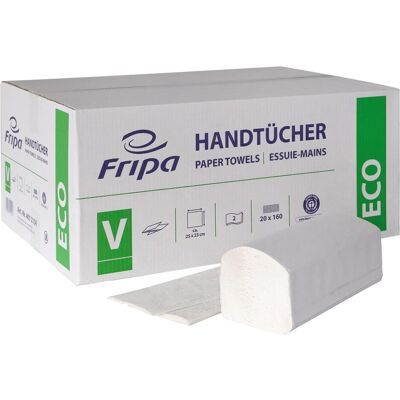 Fripa Eco Recycling Papierhandtücher V-Falz 250x230mm Fripa Eco Recycling Papierhandtücher V-Falz 250x230mm