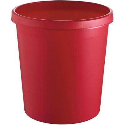Helit Papierkorb 18 l H331xØ315 mm mit Griffrand Kunststoff rot, Abfalleimer, Rot Helit Papierkorb 18 l H331xØ315 mm mit Griffrand Kunststoff rot, Abfalleimer, Rot