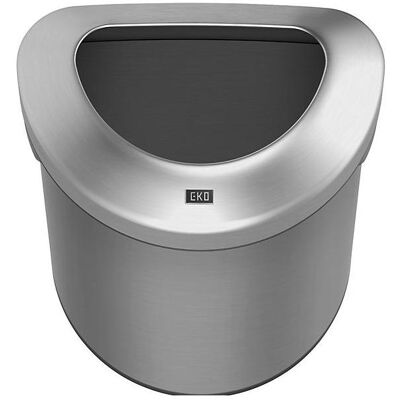 EKO Abfalleimer Urban, halbrund, Abfalleimer, Silber EKO Abfalleimer Urban, halbrund, Abfalleimer, Silber