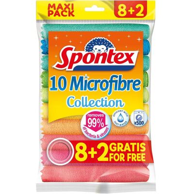 Spontex Microfaser Set 8+2Gra 19780028, Reinigungsutensil, Mehrfarbig Spontex Microfaser Set 8+2Gra 19780028, Reinigungsutensil, Mehrfarbig