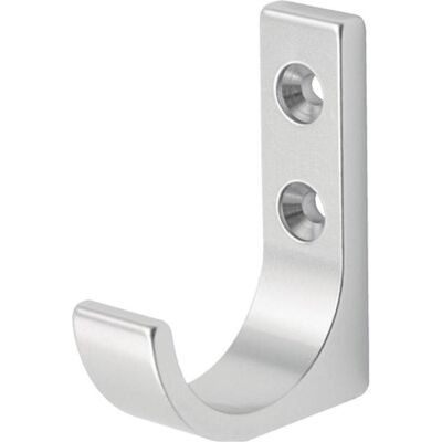 Hermeta, Kleiderhaken + Wandgarderobe, Mantelhaken 0149 einfach Ausladung 51,5 mm Aluminium silberfarbig eloxiert Höhe 65 mm Hermeta, Kleiderhaken + Wandgarderobe, Mantelhaken 0149 einfach Ausladung 51,5 mm Aluminium silberfarbig eloxiert Höhe 65 mm