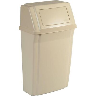 Rubbermaid Wandmülleimer Profile mit Pushdeckel beige 57 L geeignet als Wandabfallbehälter, Abfalleimer, Beige Rubbermaid Wandmülleimer Profile mit Pushdeckel beige 57 L geeignet als Wandabfallbehälter, Abfalleimer, Beige