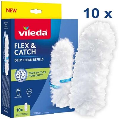 Vileda Staubwedel-Einsätze für Flex&Catch 10 Stück, Reinigungsutensil, Weiss Vileda Staubwedel-Einsätze für Flex&Catch 10 Stück, Reinigungsutensil, Weiss