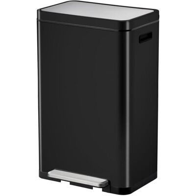 EKO Treteimer X-Cube Tretmülleimer rechteckig 30 L schwarz mit extra breitem Pedal, gedämpftem Deck, Abfalleimer, Schwarz EKO Treteimer X-Cube Tretmülleimer rechteckig 30 L schwarz mit extra breitem Pedal, gedämpftem Deck, Abfalleimer, Schwarz