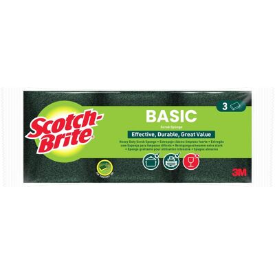 3M Scotch-Brite Basic Reinigungsschwamm Basic, 3 Stück, Reinigungsutensil, Mehrfarbig 3M Scotch-Brite Basic Reinigungsschwamm Basic, 3 Stück, Reinigungsutensil, Mehrfarbig