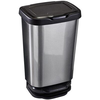 Mondex Waste bin with pedal 77313 40 L (8000837081069), Abfalleimer, Schwarz, Silber Mondex Waste bin with pedal 77313 40 L (8000837081069), Abfalleimer, Schwarz, Silber