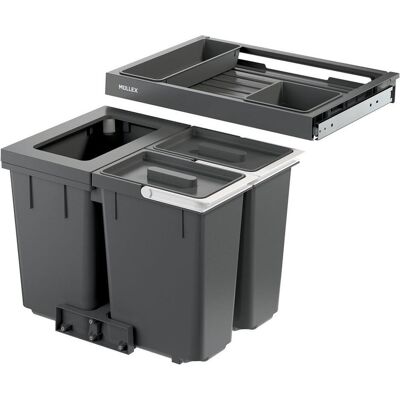 Müllex Abfall-Einsatzsystem X-LINE X55 M17 Premium, Abfalleimer, Grau Müllex Abfall-Einsatzsystem X-LINE X55 M17 Premium, Abfalleimer, Grau