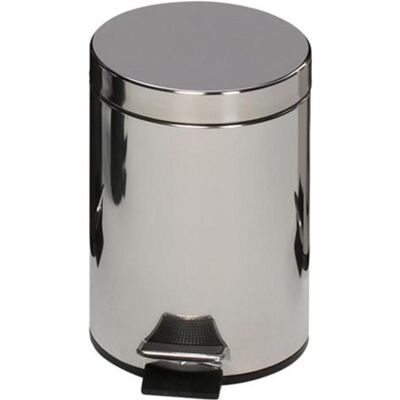 VAR Kosmetikeimer Treteimer mit Pedal 5 L Edelstahl mit Inneneimer und bodenschonendem Kantenschutz, Abfalleimer, Silber VAR Kosmetikeimer Treteimer mit Pedal 5 L Edelstahl mit Inneneimer und bodenschonendem Kantenschutz, Abfalleimer, Silber