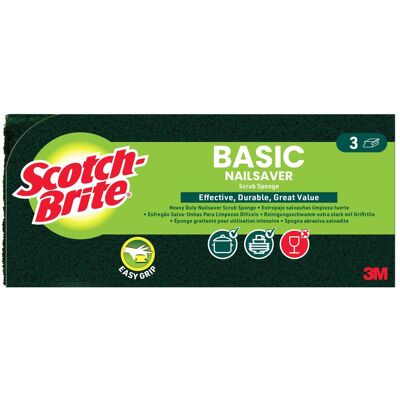 3M Scotch-Brite Basic Griffschwamm, 3 Stück, Reinigungsutensil, Mehrfarbig 3M Scotch-Brite Basic Griffschwamm, 3 Stück, Reinigungsutensil, Mehrfarbig