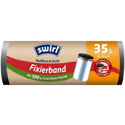 Swirl Fixierband, Abfallsack, Schwarz Swirl Fixierband, Abfallsack, Schwarz