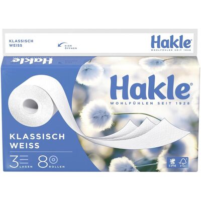 Hakle, Toilettenpapier, Klassisch Weiss (8 Stk.) Hakle, Toilettenpapier, Klassisch Weiss (8 Stk.)